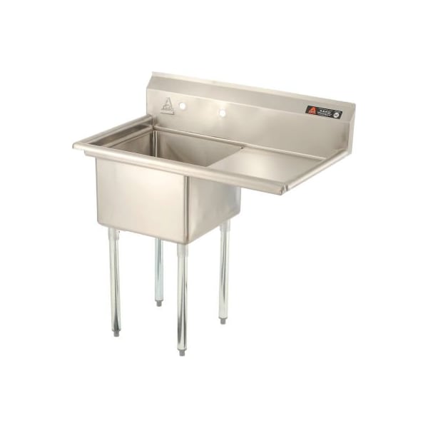 Aero Manufacturing Company AF1-1818 One Bowl SS Sink 18x 8 w/ 16-1/2" Right Side Drainboard AF1-1818-18R - main